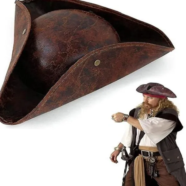 Pirat-trekantshatt kompatibel med vuxna Halloween-hattar> Huvudbonader