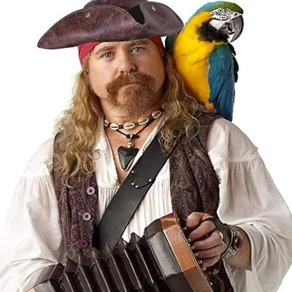 Pirat-trekantshatt kompatibel med vuxna Halloween-hattar> Huvudbonader