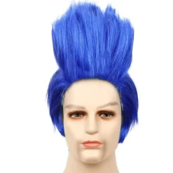 Komplettera din karaktärsförvandling med denna slående blå peruk för män! Den korta, raka klippningen ger en autentisk anime-ins> Peruker