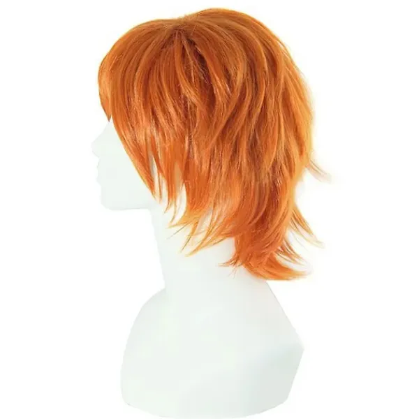 [PL] Kort orange peruk för män, partyklänning, allsmäktig kostym, cosplay-peruker 2025:e> Peruker