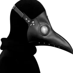 Plague Doctor Mask i Konstläder Steampunk Lång Fågelnäbb Halloween Cosplay Party Kostym Svart> Masker