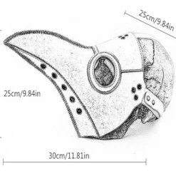 Plague Doctor Mask i Konstläder Steampunk Lång Fågelnäbb Halloween Cosplay Party Kostym Svart> Masker