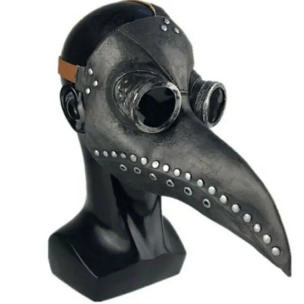 Plague Doctor Mask Kostym Fågelmask PU Läder Steampunk Svart> Masker