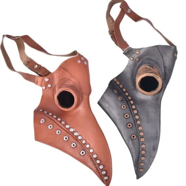 Plague Doctor Mask Kostym Fågelmask PU Läder Steampunk Svart> Masker