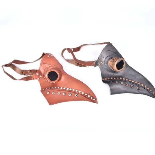 Plague Doctor Mask Kostym Fågelmask PU Läder Steampunk Svart> Masker