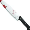 Plastkniv med falskt blod 30 cm - Vuxenprank, Falsk kniv, Zombikniv, Tillbehör, Kostym och Dekoration för Halloweenfest, Cosplay> Tillbehör