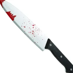 Plastkniv med falskt blod 30 cm - Vuxenprank, Falsk kniv, Zombikniv, Tillbehör, Kostym och Dekoration för Halloweenfest, Cosplay> Tillbehör