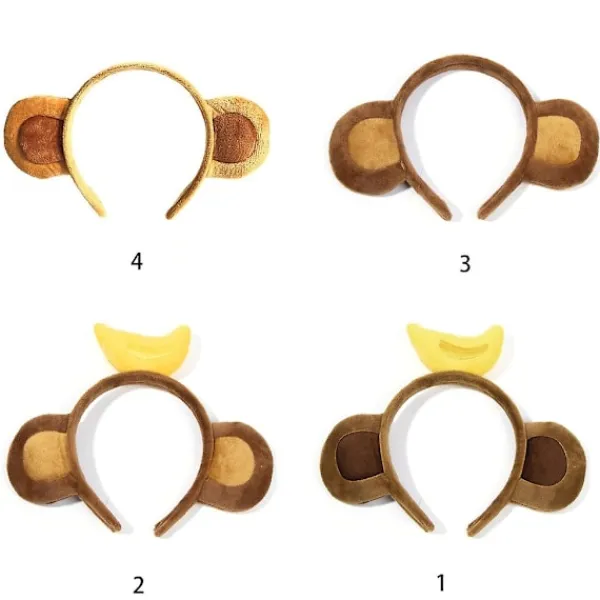 FMYSJ Plush Apa-Öron Hårband Cartoon Banan Hårband Roliga Håraccessoarer (FMY) 1> Huvudbonader