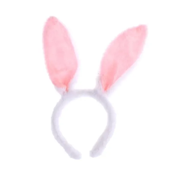 unbranded Plush Kaninöron Hårband Kanin Hårband Kaninöron Hårband (Vit och Rosa)> Huvudbonader