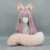 Plush Schakal Kattungar Cosplay Lolita Hårband Räv Schakal Kattsvans Lolita Handgjorda Djuröron Huvudbonader Kawaii Tillbehör (Brun)> Huvudbonader