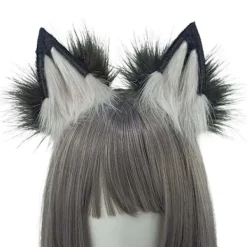 Plush Wolf Tail And Headhoop For Cosplay Halloween Party Costume For Women><noscript><img width=