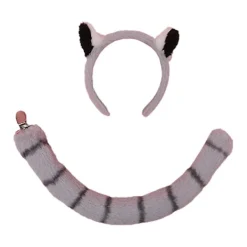 Plushdjur Lemur Öron Huvudbonad Lolita Huvudbonad Lång Svans Päls Hårband> Huvudbonader