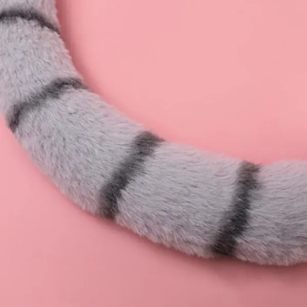 Plushdjur Lemur Öron Huvudbonad Lolita Huvudbonad Lång Svans Päls Hårband> Huvudbonader