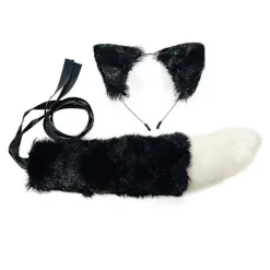 Plushvarg Huvudband med Öron och Svans för Cosplay, Halloweenfest, Barn och Vuxna> Huvudbonader