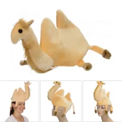 FMYSJ Plysch 3D Kameldjur Hatt för Barn Vuxen Födelsedagsfest Kostym Hatt för Familjesammankomst Halloween Cosplay Kameldjur Huvudbonad (FMY)> Huvudbonader