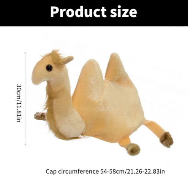 FMYSJ Plysch 3D Kameldjur Hatt för Barn Vuxen Födelsedagsfest Kostym Hatt för Familjesammankomst Halloween Cosplay Kameldjur Huvudbonad (FMY)> Huvudbonader