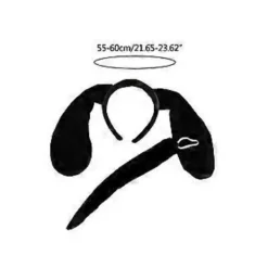 Plysch Djur Öron Hårband Söta Kanin Hund Öron Huvudbonad Party Favör Kostym Tillbehör för Halloween Jul (vit hund tvådelad)> Huvudbonader