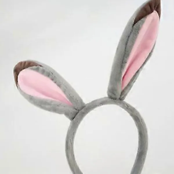 Plysch Djur Öron Hårband Söta Kanin Hund Öron Huvudbonad Party Favör Kostym Tillbehör för Halloween Jul (vit hund tvådelad)> Huvudbonader