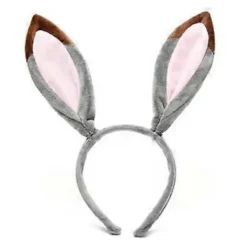 Plysch Djur Öron Hårband Söta Kanin Hund Öron Huvudbonad Party Favör Kostym Tillbehör för Halloween Jul (vit hund tvådelad)><noscript><img width=