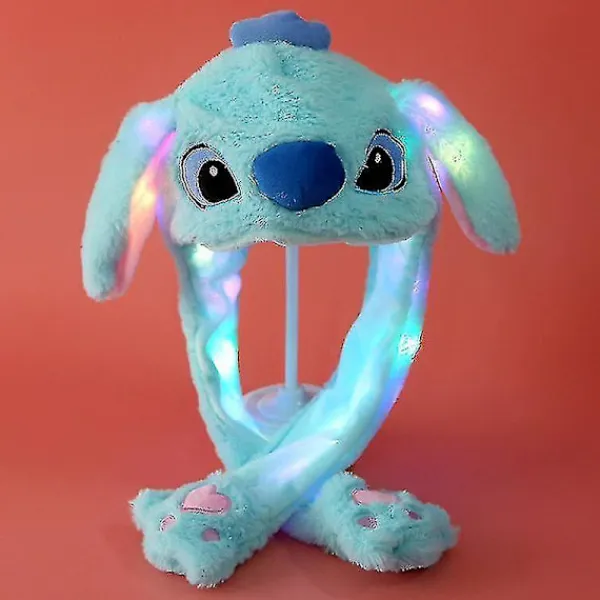 Plysch Kanin Öron Mössa Kan Flytta Intressant Söta Mjuka Plysch Kanin Mössa Gåvor För Flickor Lumius Stitch Hat> Huvudbonader