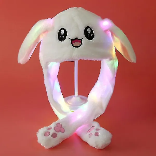 Plysch Kanin Öron Mössa Kan Flytta Intressant Söta Mjuka Plysch Kanin Mössa Gåvor För Flickor Lumius Stitch Hat> Huvudbonader