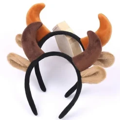 Plysch Ko Öron och Horn Hårband Rolig Djur Cosplay Party Kostym Hårdiadem><noscript><img width=