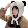 Plyschbjörn Öronmössa för Vinter Varma Mössor Pullover Mössa Rollspel Party Kostym Mössa Unisex Trappermössa för Bergsklättring Vit> Huvudbonader