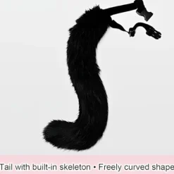 Plyschmask med rävsvans och öron set, katt svans räv kostym cosplay kostym med kattöron och tasshandskar halloween cosplay grön grön><noscript><img width=