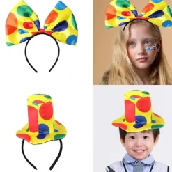 Polkadot Clown Hårband för Vuxna Barn Cosplay Party Kostym Rollspel Clown Huvudbonad Halloween Kostymtillbehör En Rosett Hårband> Huvudbonader