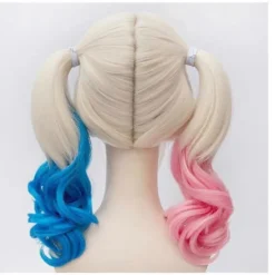 Polyester Harley Quinn Peruk (vuxen) (FMY)> Peruker