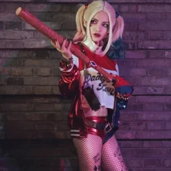 FMYSJ Polyester Harley Quinn Peruk (vuxen) (FMY)><noscript><img width=