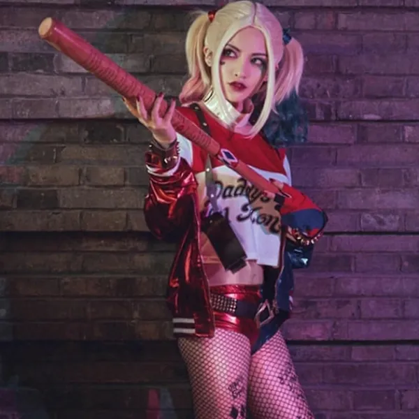 FMYSJ Polyester Harley Quinn Peruk (vuxen) (FMY)> Peruker