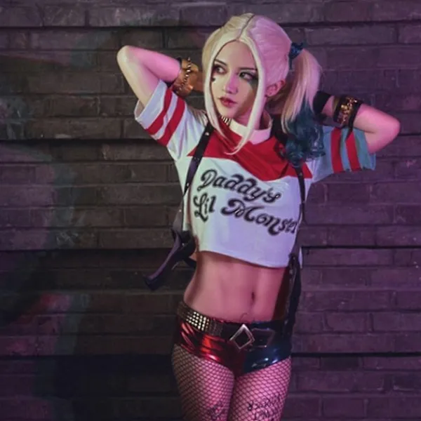 FMYSJ Polyester Harley Quinn Peruk (vuxen) (FMY)> Peruker