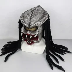 Predator Mask hemsk alien cosplay hjälm mask full latex huvudmask filmtitel kostymtillbehör för Halloween-Perfekt> Huvudbonader