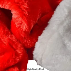 Premium hattar (4-pack), plysch röd sammet jul hattar med vita manschetter> Huvudbonader