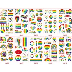 Pride Day Tatuering Med Kärlek Regnbåge Pride Party Party Temporära Klistermärken> Smink