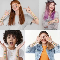 Pride Day Tatuering Med Kärlek Regnbåge Pride Party Party Temporära Klistermärken> Smink