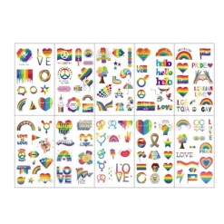 Pride Day Tatuering Med Kärlek Regnbåge Pride Party Party Temporära Klistermärken> Smink