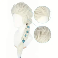 Prinsessperuk för flickor blond cosplay peruk flätad peruk cosplay peruk för flickor, syntetiskt hår flickors blonda peruk för kostymfest halloween peruk | Fyndiq><noscript><img width=