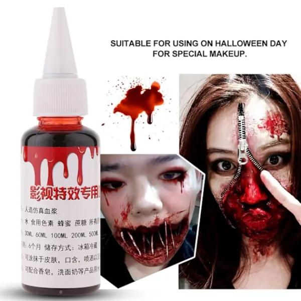 Professionell 30ml Låtsasblod Halloween Zombie Sår Ärrmakeup> Smink