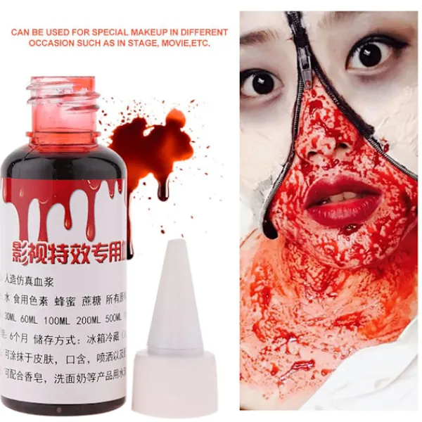 Professionell 30ml Låtsasblod Halloween Zombie Sår Ärrmakeup> Smink
