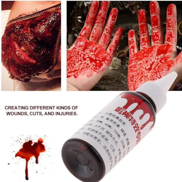 Professionell 30ml Låtsasblod Halloween Zombie Sår Ärrmakeup> Smink
