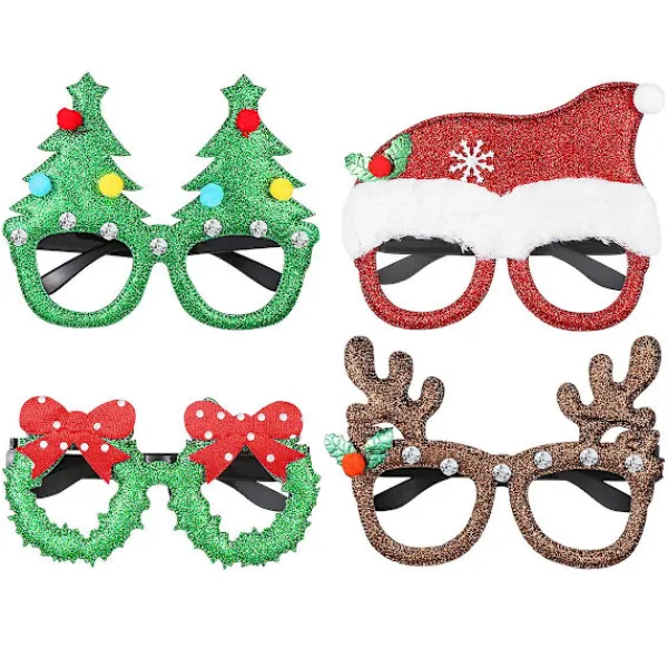 Prom solglasögon julglasögon bågar julbjudning glasögon ren glasögon julglasögon barn dekorativa glasögon> Tillbehör