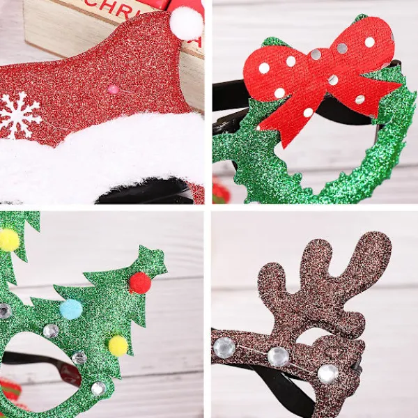 Prom solglasögon julglasögon bågar julbjudning glasögon ren glasögon julglasögon barn dekorativa glasögon> Tillbehör