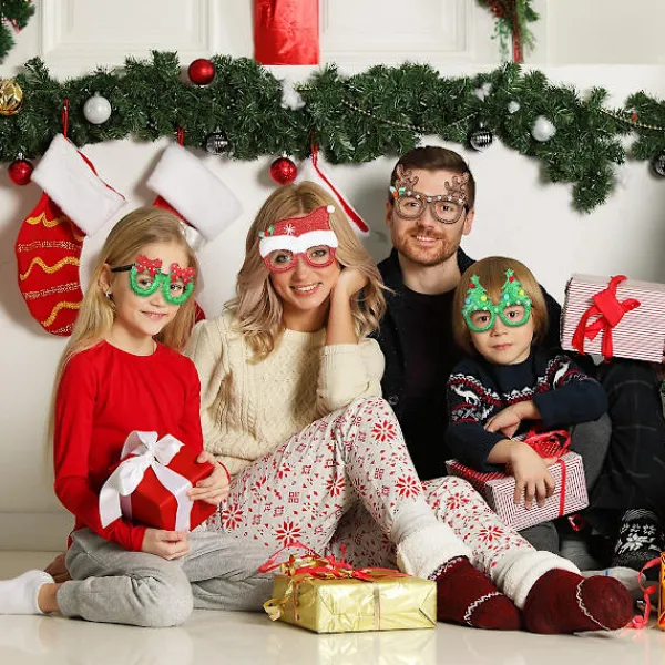 Prom solglasögon julglasögon bågar julbjudning glasögon ren glasögon julglasögon barn dekorativa glasögon> Tillbehör