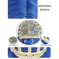 Skapa den perfekta melankoliska karaktärslooken med detta kompletta blå bob-perukset! Den livfulla korta stilen kommer med matchande><noscript><img width=