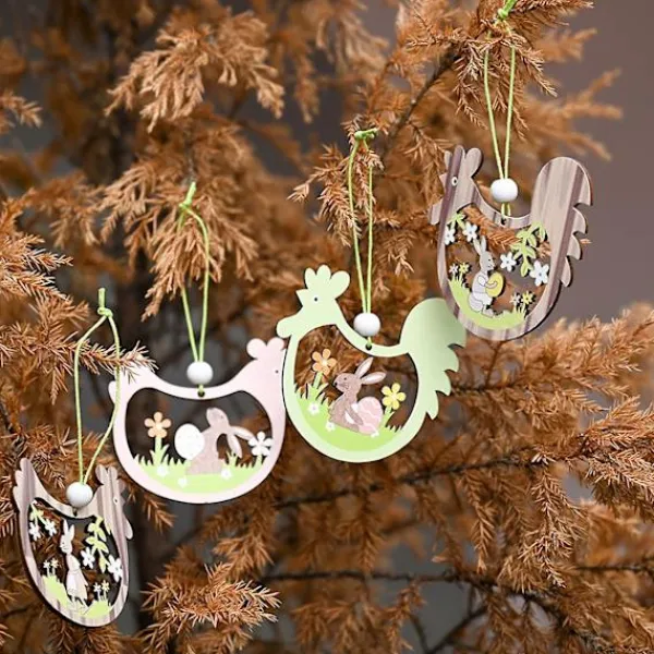 Påskpynt Färgglada DIY Gråfri Hängande Ägg Kyckling Kanin Påskdekoration Semestertillbehör A> Tillbehör