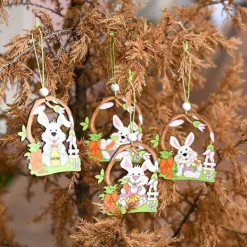 Påskpynt Färgglada DIY Gråfri Hängande Ägg Kyckling Kanin Påskdekoration Semestertillbehör A><noscript><img width=