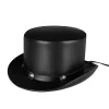PU Läder Gentleman Hat Magic Hat Punk för Halloween Party Scen Performance Kostym Cosplay Retro Rund TopTopper Hat Tillbehör> Huvudbonader