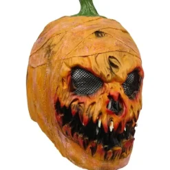 KOOLYOU Pumpamonstermask - Läskig Helhuvudmask Pumpahuvudmask för Vuxna Nyhet Skräck Halloween Kostymfest Cosplay Rekvisita Pumpkin demon> Masker